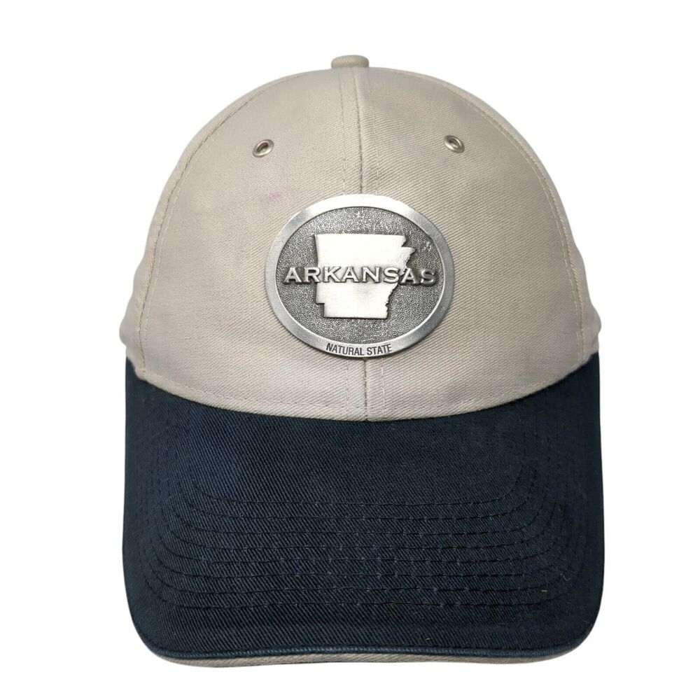 Arkansas Natural State Slideback Hat Tan One Size Falcon Metal Art